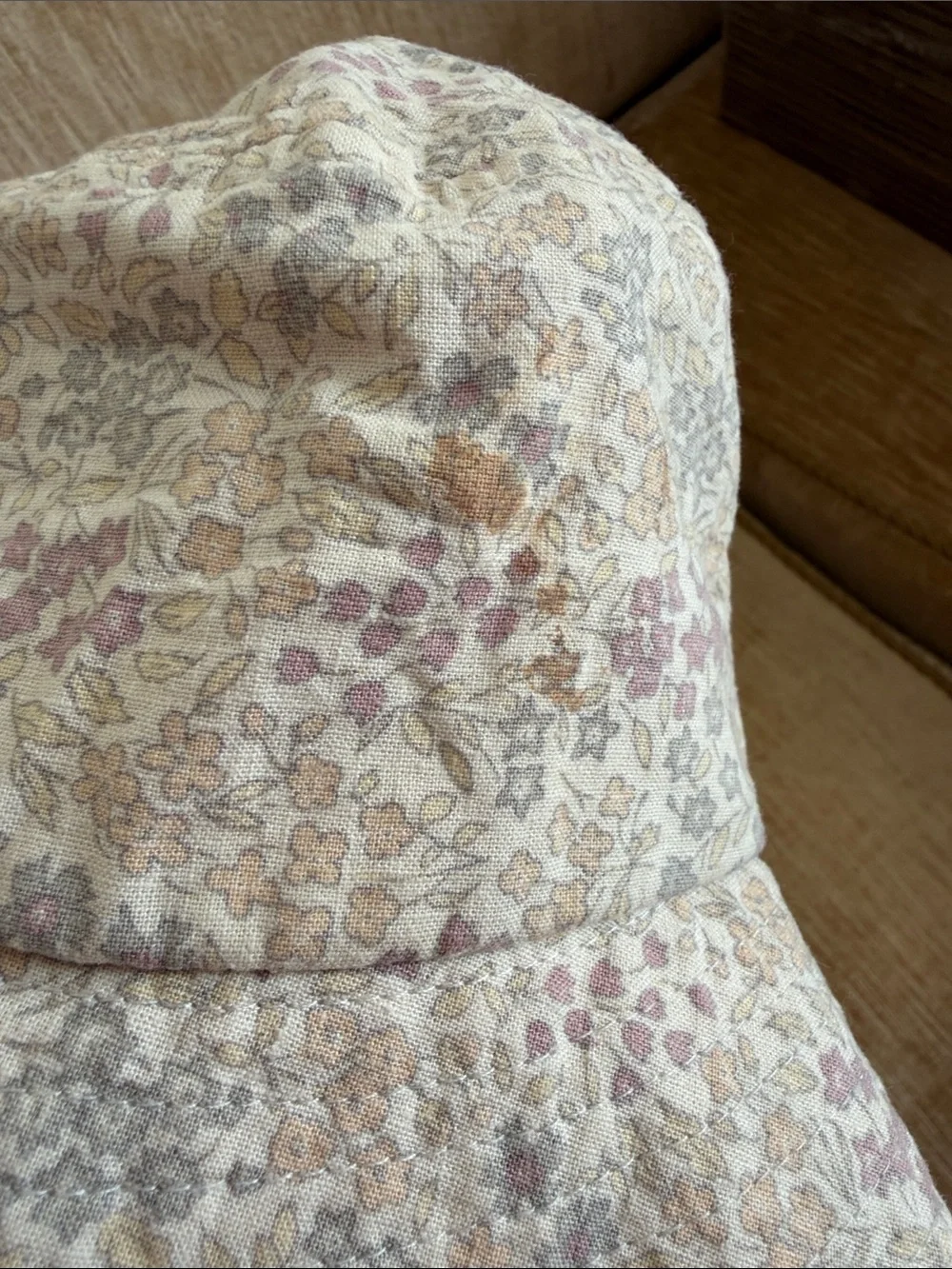 Rylee + Cru Floral Bucket Hat in Cream and Dusty pastel floral ditsy